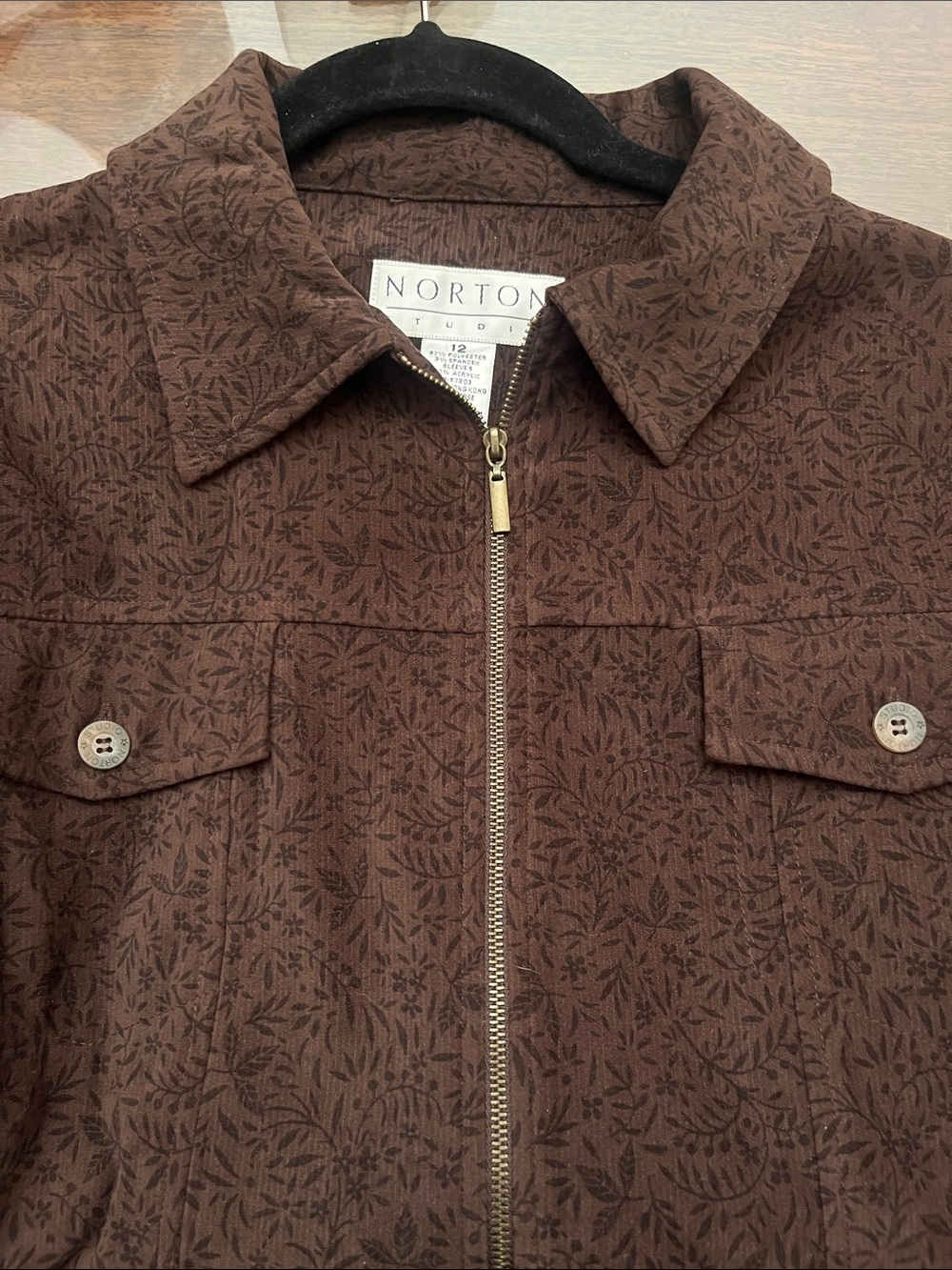 Norton Live Dark Brown Women's Jacket with Knit Sleeves